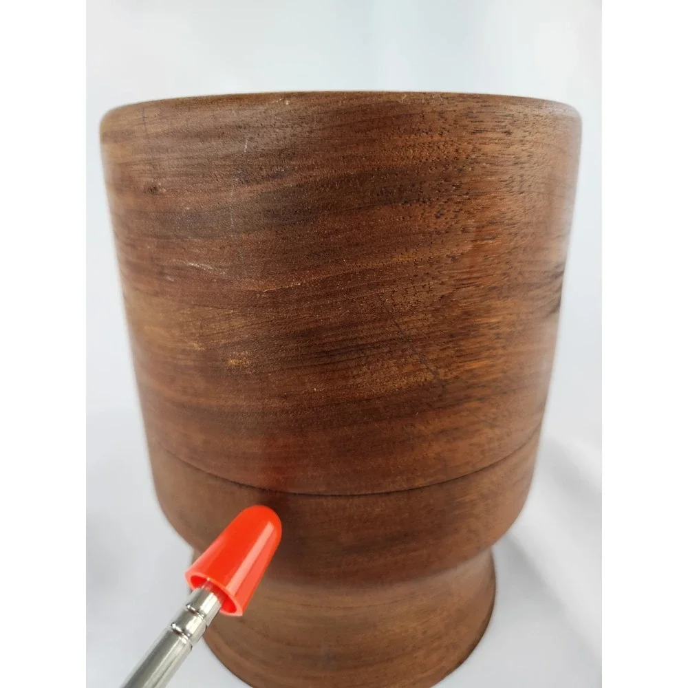 Vintage MCM Wood Planter Vase Handcrafted Hand Turned Plant Holder Unique Decor‎